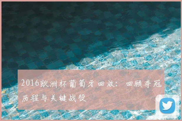 2016欧洲杯葡萄牙回放:回顾夺冠历程与关键战役